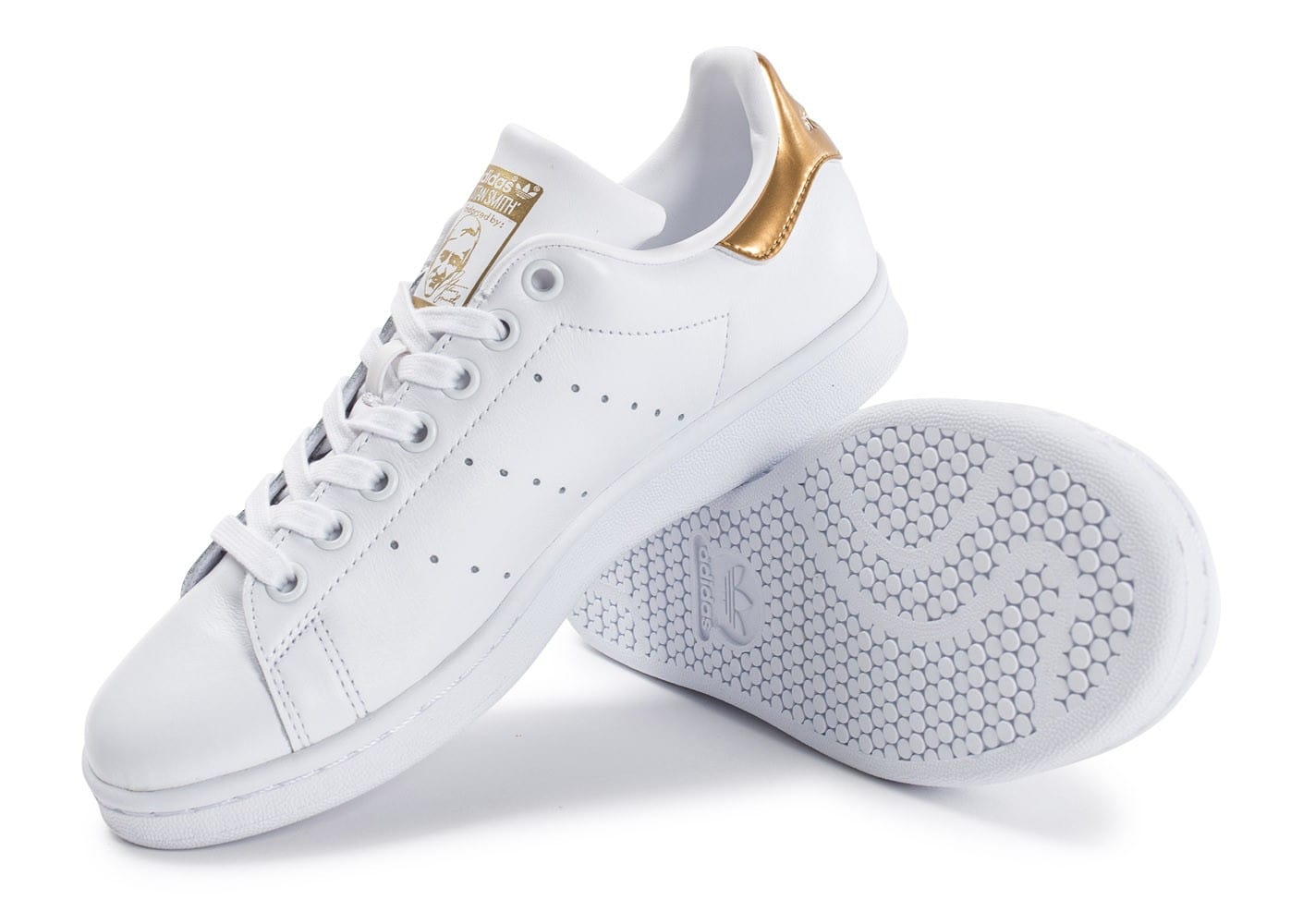 adidas blanche et or