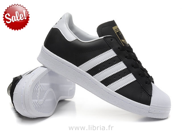 adidas superstar noir blanche et or