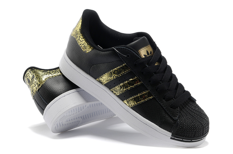 adidas superstar noir et or