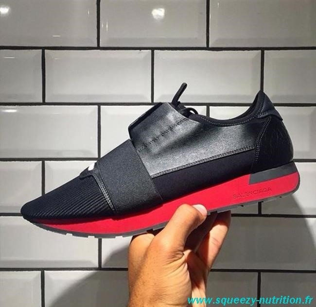 basket balenciaga noir et rouge