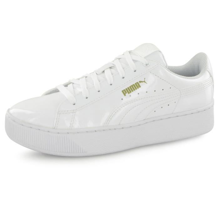 chaussure basket heart patent pour femme blanche
